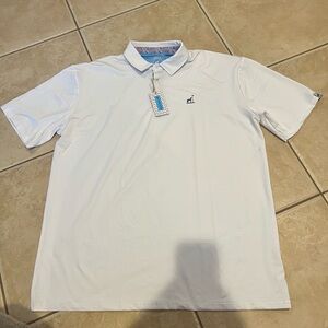 Men's White Polo with Subtle Chest Logo